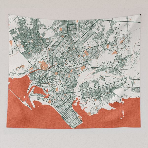 Item preview, Karachi City Map Pakistan - Bohemian designed and sold by deMAP.