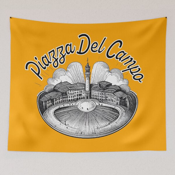 Item preview, Siena Piazza del Campo – Vintage Linocut City Print designed and sold by kacperartdesign.