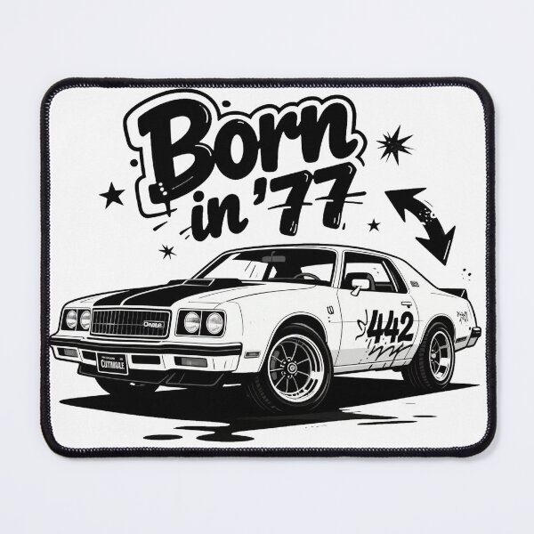Item preview, Born in ’77 Oldsmobile 442 – Graffiti Muscle Car Art designed and sold by Pulse Creativity Designs.