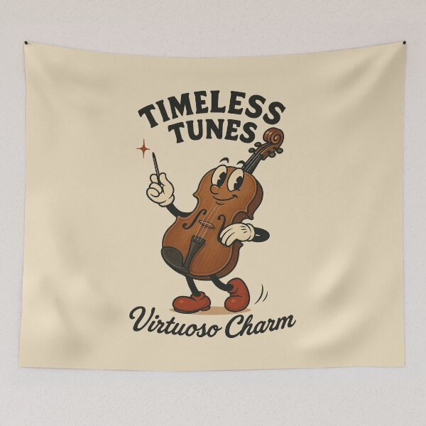 Item preview, Virtuoso Violin Vic – Vintage Classic Violin Cartoon designed and sold by HoopeStylee.