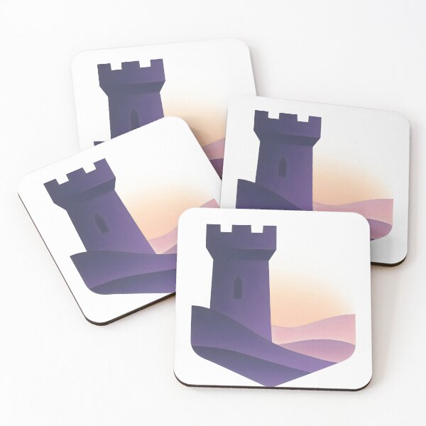 Item preview, Purple Tower Castle Illustration Minimalist Fantasy Art Design designed and sold by Shoot-The-Moon.