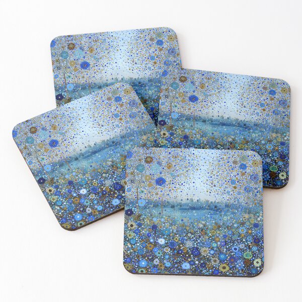 Item preview, Blue Floral Polka Dot Landscape designed and sold by Neika Shimm Designs.