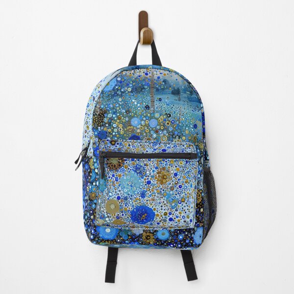 Item preview, Blue Floral Polka Dot Landscape designed and sold by Neika Shimm Designs.