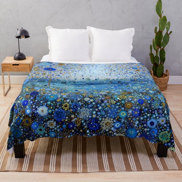 Item preview, Blue Floral Polka Dot Landscape designed and sold by Neika Shimm Designs.