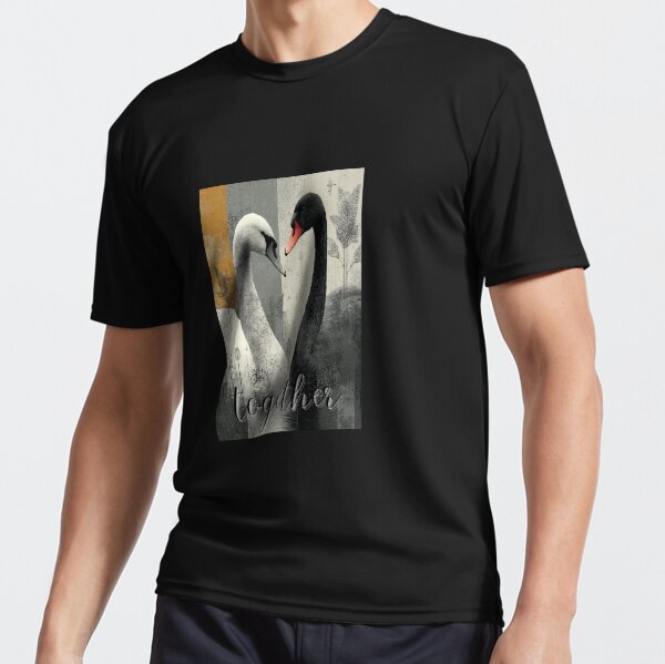 Item preview, Together!!! Black and White Swan Art designed and sold by Feel Good Theme Studio.