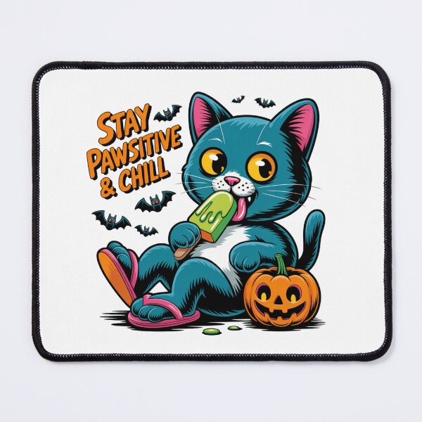 Item preview, Stay Pawsitive & Chill - Black Cat with Popsicle designed and sold by theartfulaspie.