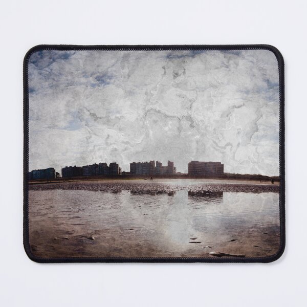 Item preview, Textured sunlit Beachfront View with Reflections and Skyscraper Silhouettes designed and sold by FotoMahieu.