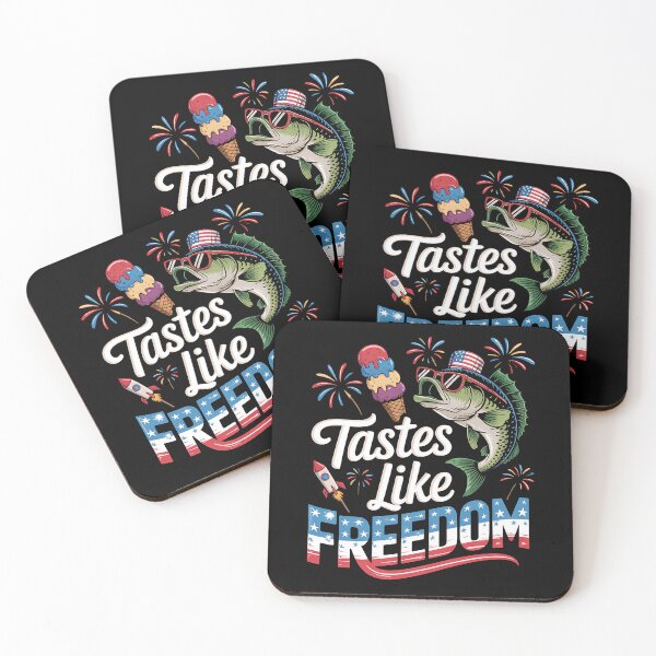 Item preview, Tastes Like Freedom Bass Fishing Funny 4th of July designed and sold by BakeryDozen.