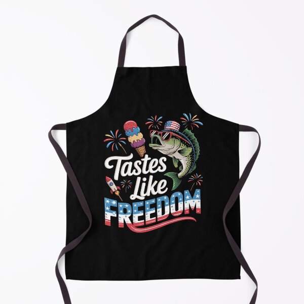 Item preview, Tastes Like Freedom Bass Fishing Funny 4th of July designed and sold by BakeryDozen.