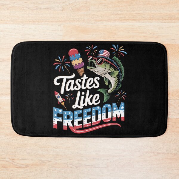 Item preview, Tastes Like Freedom Bass Fishing Funny 4th of July designed and sold by BakeryDozen.