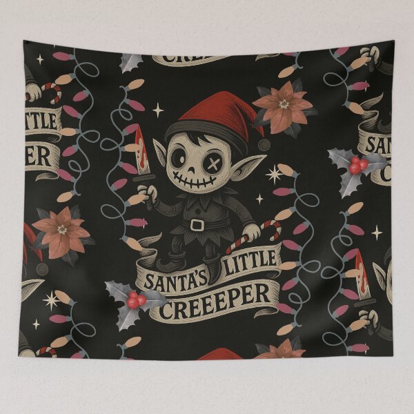 Item preview, Santa’s Little Creeper – Cute Gothic Holiday Elf designed and sold by Tookiester.