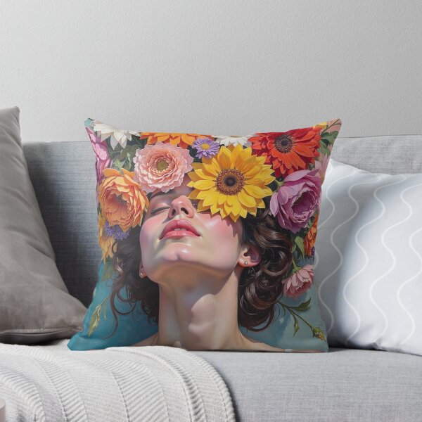 Item preview, Floral Serenity - Dreamy Woman with Flower Eyes designed and sold by RC Design.