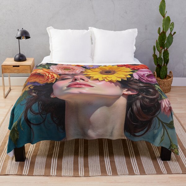 Item preview, Floral Serenity - Dreamy Woman with Flower Eyes designed and sold by RC Design.