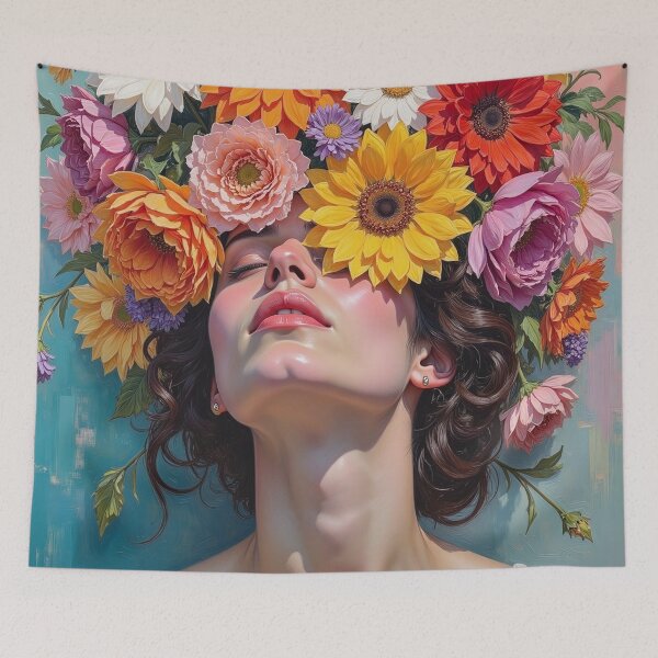 Item preview, Floral Serenity - Dreamy Woman with Flower Eyes designed and sold by RC Design.