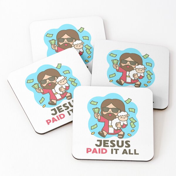 Item preview, Cool Jesus Holding Lamb with Money – Jesus Paid It All Funny Christian Cartoon Design designed and sold by BibleProject.