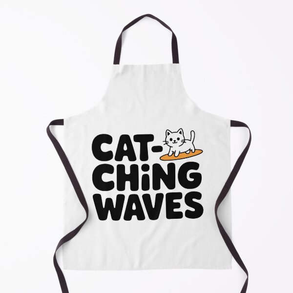 Item preview, Cat-ching Waves! Cute Surfing Cat Pun designed and sold by PMCreative.
