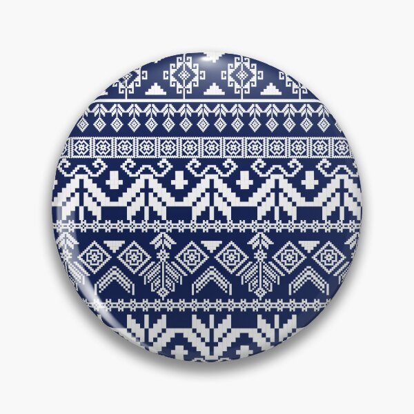 Item preview, Thai Tribal Fabric Pixel Pattern - Indigo Blue and White Ethnic Textile  designed and sold by DesignByNui.
