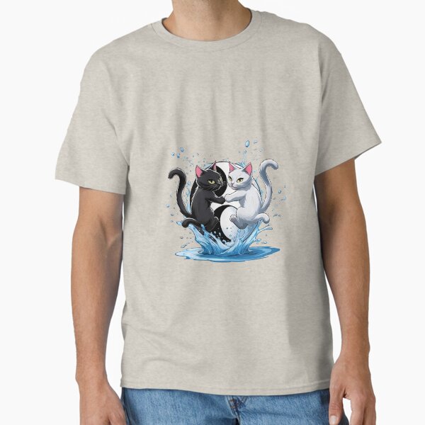 Item preview, Yin-Yang Cats with Splash Art – Black and White Cat Symbol Design designed and sold by ColorSplash123.
