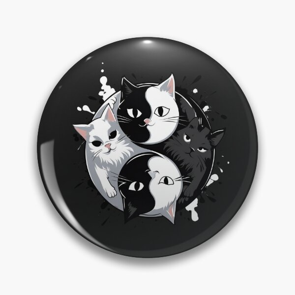Item preview, Yin-Yang Cats with Splash Art – Black and White Cat Symbol Design designed and sold by ColorSplash123.