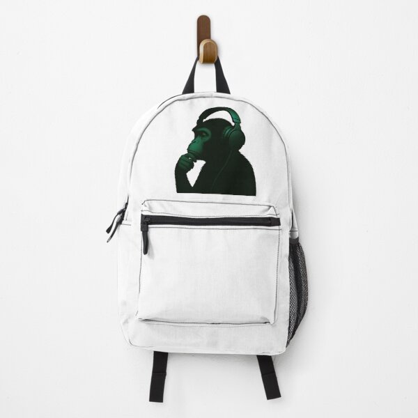 Item preview, Zen Monkey Vibes – Thoughtful Primate with Headphones in Bright Ambience Green designed and sold by Psycho-Crazy.