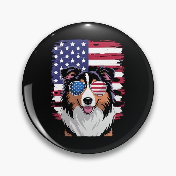 Item preview, USA America Flag Rough Collie Dog 4th of July Patriotic designed and sold by BakeryDozen.
