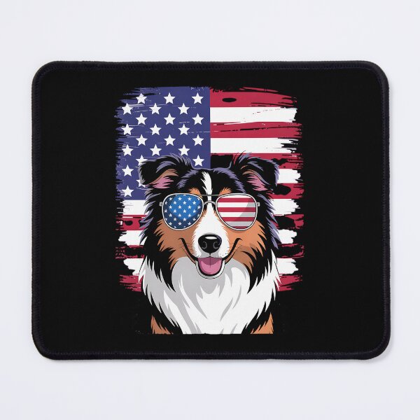 Item preview, USA America Flag Rough Collie Dog 4th of July Patriotic designed and sold by BakeryDozen.