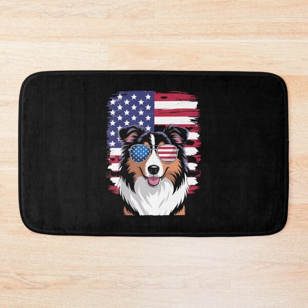 Item preview, USA America Flag Rough Collie Dog 4th of July Patriotic designed and sold by BakeryDozen.