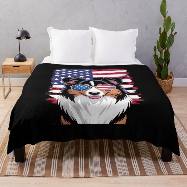 Item preview, USA America Flag Rough Collie Dog 4th of July Patriotic designed and sold by BakeryDozen.