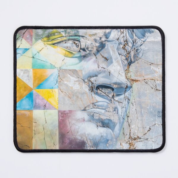 Item preview, The famous David murales by Kobra, inspired by Michelangelo. Street art on white marble. designed and sold by Paolo Modena Photography    -   Fine Italian Art.