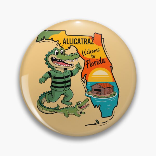 Item preview, Alligator Alicatraz Florida Swamp Humor T-Shirt – Cartoon Gator Prison Illustration designed and sold by paulo silveira.