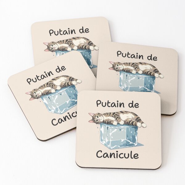 Aperçu de l'œuvre Putain de canicule chat français créée et vendue par FatBirdie.