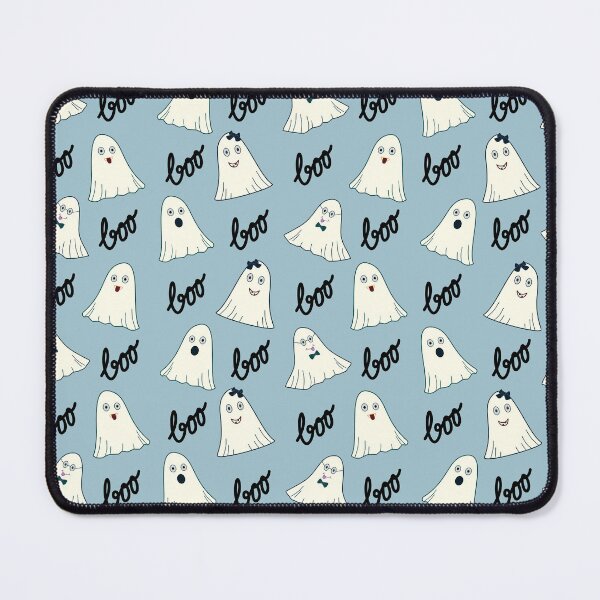 Item preview, Playful retro ghosts - pale blue background designed and sold by Lilac Blooms Designs.