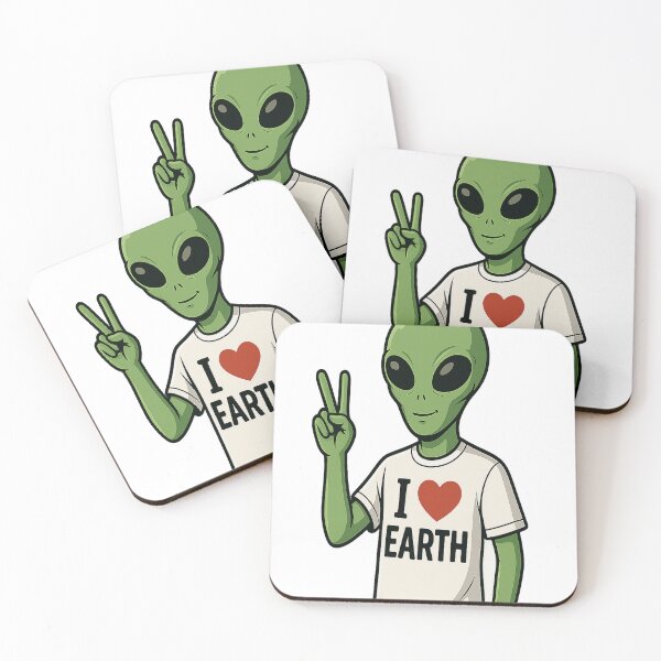 Item preview, Alien Tourist - I ❤️ Earth designed and sold by CalicoRandom.
