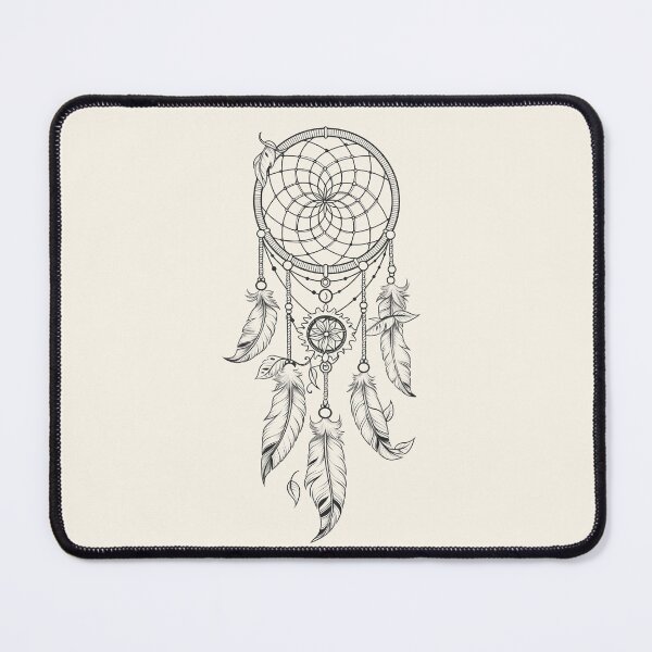 Item preview, Boho Floral Dreamcatcher – Minimal Line Feather Design designed and sold by GiriaGallery.