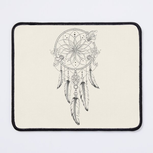Item preview, Boho Floral Dreamcatcher – Minimal Line Feather Design designed and sold by GiriaGallery.