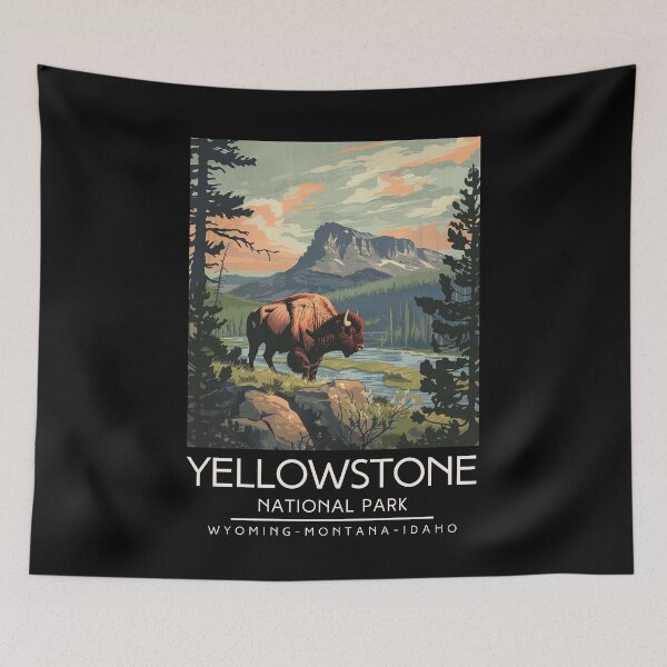 Item preview, A Vintage Illustration of Yellowstone National Park - US designed and sold by GoodOldVintage.