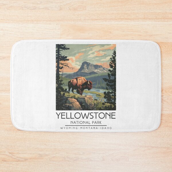Artikelvorschau, Eine Vintage-Illustration des Yellowstone-Nationalparks - USA entworfen und verkauft von GoodOldVintage.