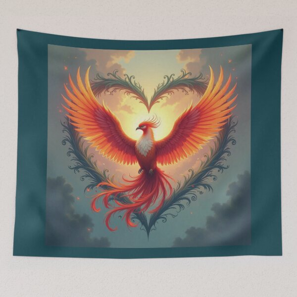 Item preview, Phoenix With A Heart Art designed and sold by Planetporridge.