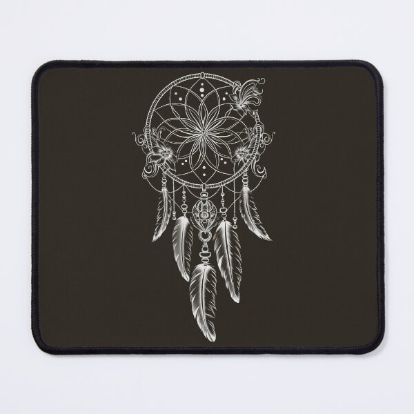 Item preview, Boho Floral Dreamcatcher – Minimal Line Feather Design designed and sold by GiriaGallery.