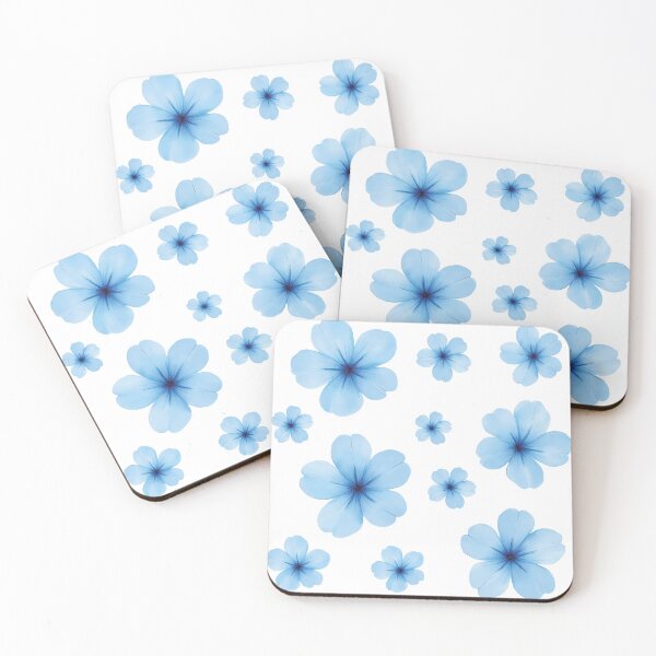 Item preview, Hand-Painted Blue Flowers Watercolor Illustration with Brush Strokes and Paper Texture designed and sold by PnrArtDesign.
