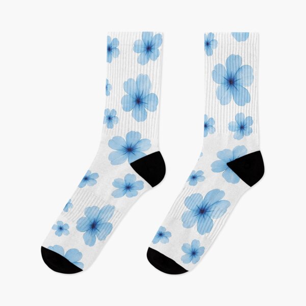 Item preview, Hand-Painted Blue Flowers Watercolor Illustration with Brush Strokes and Paper Texture designed and sold by PnrArtDesign.