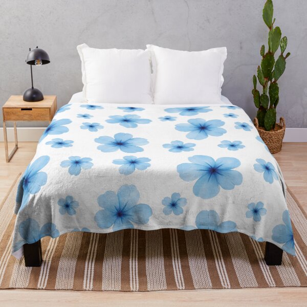 Item preview, Hand-Painted Blue Flowers Watercolor Illustration with Brush Strokes and Paper Texture designed and sold by PnrArtDesign.