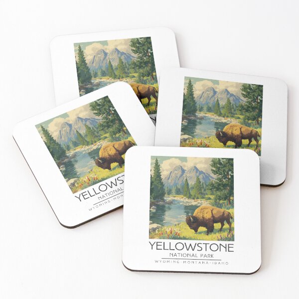 Item preview, A Vintage Illustration of Yellowstone National Park - US designed and sold by GoodOldVintage.