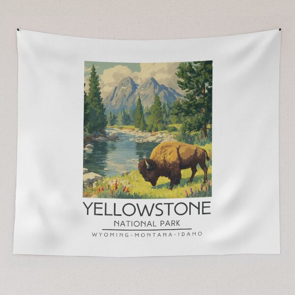 Item preview, A Vintage Illustration of Yellowstone National Park - US designed and sold by GoodOldVintage.