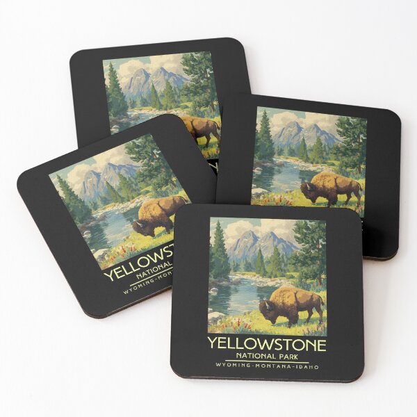 Item preview, A Vintage Illustration of Yellowstone National Park - US designed and sold by GoodOldVintage.