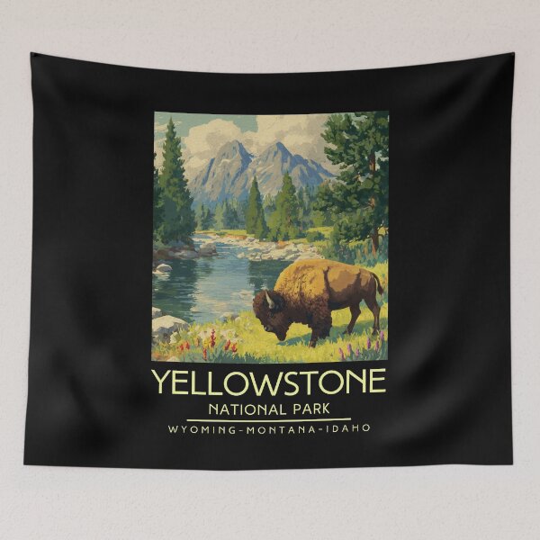 Item preview, A Vintage Illustration of Yellowstone National Park - US designed and sold by GoodOldVintage.