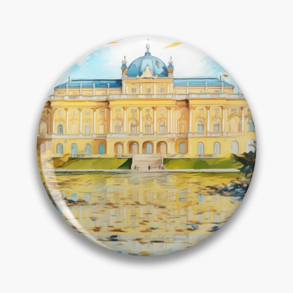 Item preview, Grand Austrian Palace Reflected in an Autumn Lake with Impressionistic Charm designed and sold by Anuchartl.
