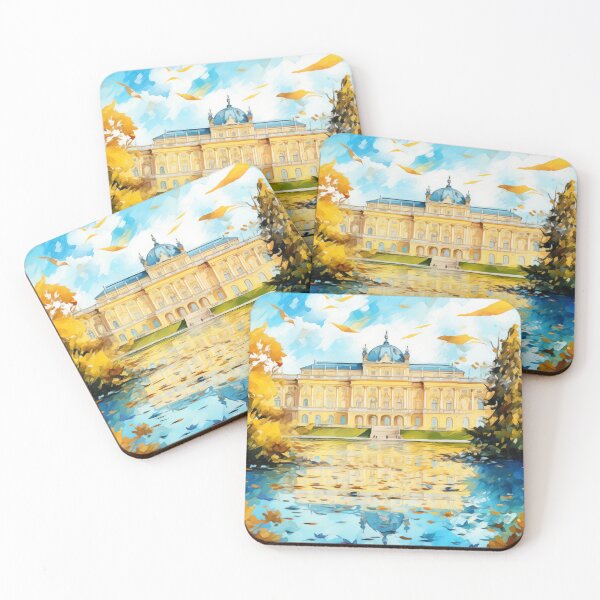 Item preview, Grand Austrian Palace Reflected in an Autumn Lake with Impressionistic Charm designed and sold by Anuchartl.