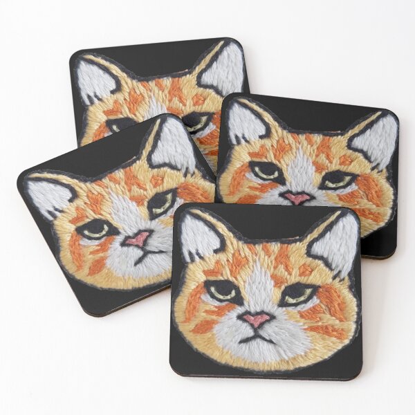Item preview, Hand-Embroidered Orange Tabby Cat Face Patch designed and sold by OzzyMac.