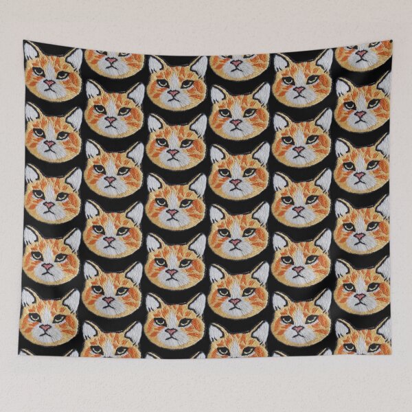 Item preview, Hand-Embroidered Orange Tabby Cat Face Patch designed and sold by OzzyMac.